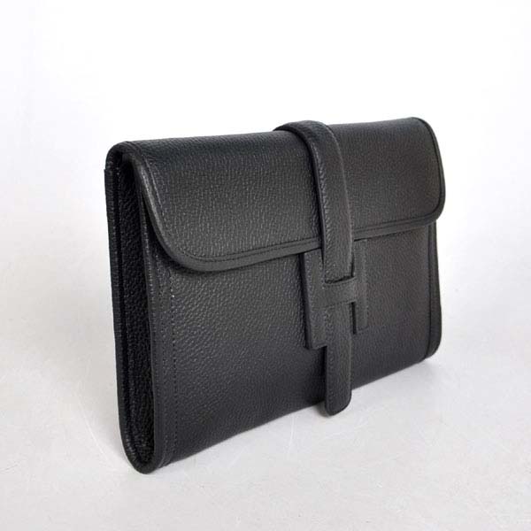 High Quality Hermes Jige Large Clutch Handbag Black 1053 Replica - Click Image to Close